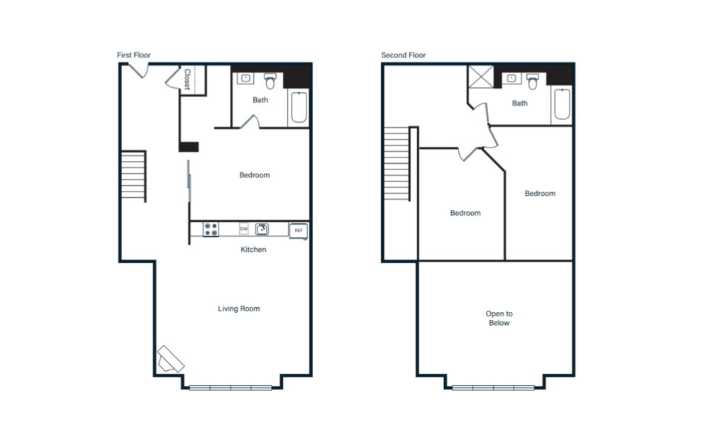 C7L - 3 bedroom floorplan layout with 2 bathrooms and 1276 square feet